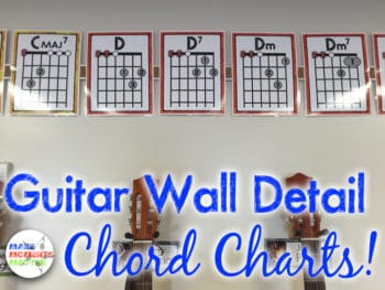 I printed out these colorful chord charts for kids to reference when we played in class.