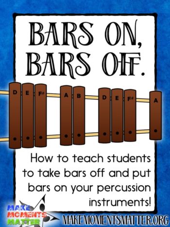 Teaching students how to take off and put bars on your percussion instruments.