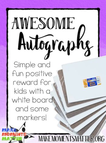 Kid autographs for positive rewards