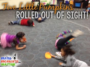 Five little pumpkins song, great for fall holidays! Blog post includes ideas for poem, movement game, and more!
