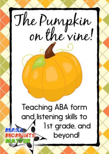 A fun song to teach ABA form! Fall and harvest themed (not necessarily holiday) and a chance for you to add in new lyrics if you want! Great activity for younger kiddos!