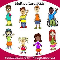 The perfect clip art for any project. Includes a variety of kids with different skin tones and body types.