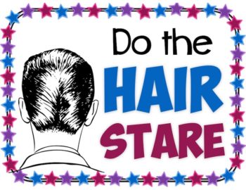 Stare at the hair of the person in front of you and you'll get a perfect line every time!