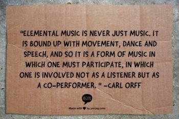 A famous quote by Carl Orff.