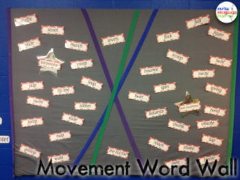 A movement word wall that students can reference and use often!