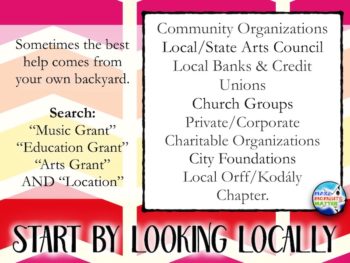 Search for grants in your city, community, or state. Often local groups want to give locally.