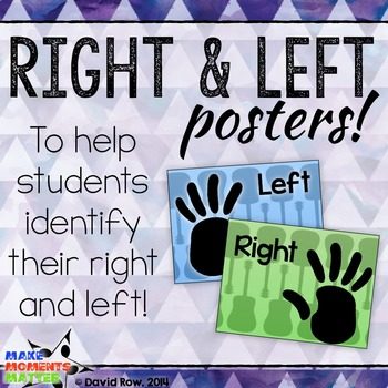 FREE posters that help students remember their right and left.