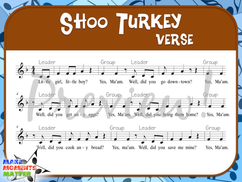 Shoo Turkey Folk Song - Verse