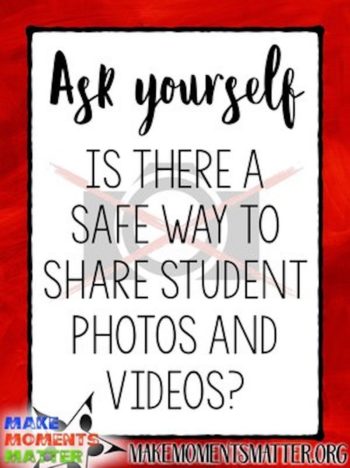 How can I share student photos and videos safely?