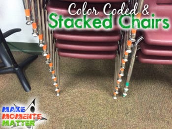I used a little tape on each chair to color code and help kids sort them.