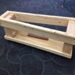 A homemade cart for barred percussion instruments.