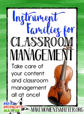 Use the instruments families to provide groups for your class. It's great for classroom management!