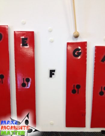 Create your own xylophone visual out of foam core and check out this blog post for instructions on how I did it!