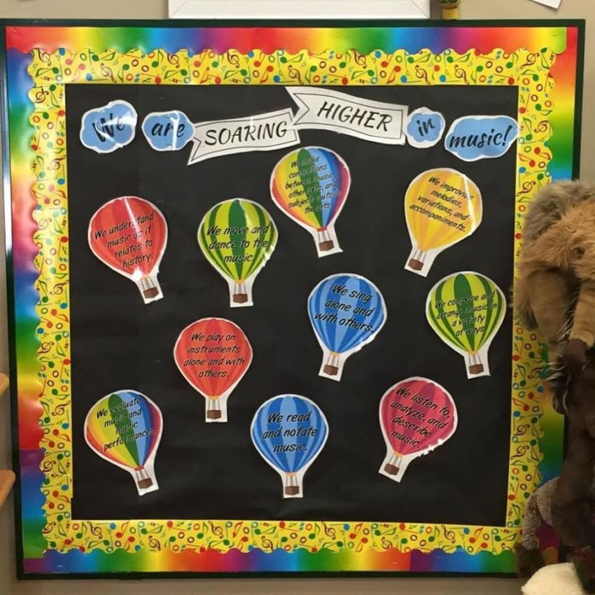 An I CAN Bulletin board display to show students how we can Soar Higher in music class!