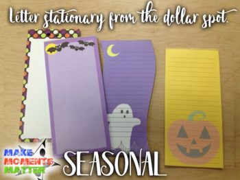 Seasonal note paper was easy to buy at the Target dollar spot.