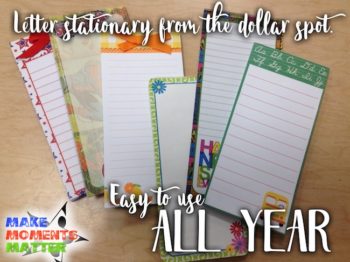 Stationary for any time of year. I love using these cheap list pads because they're visually appealing and easy to find!