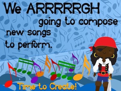 These pirate-themed posters teach kids the national standards for music education and serve as I Can statements.