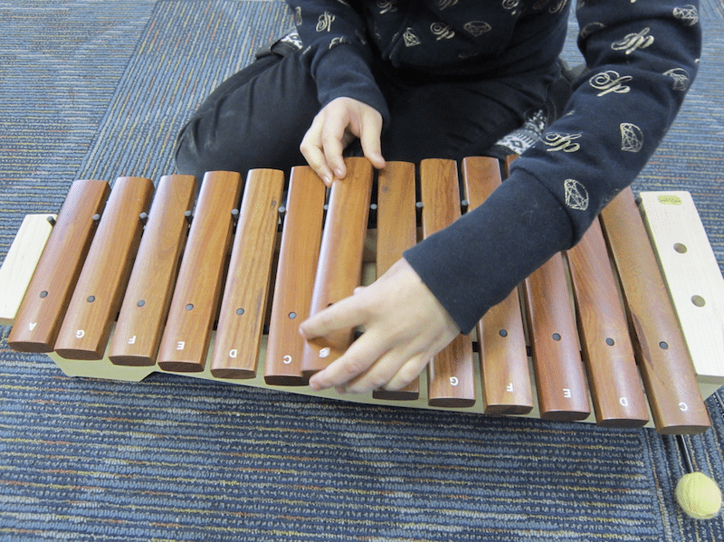 Teaching students how to take off and put bars on your percussion instruments.