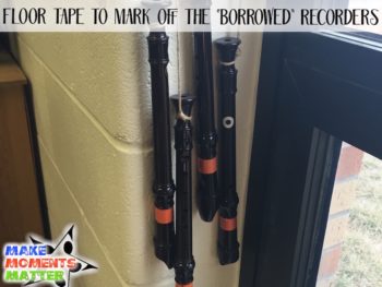 Use colored floor tape to label instruments.