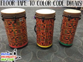 Use floor tape to color code instruments.