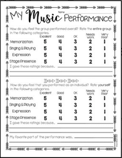 Use a self-reflection worksheet after a performance. Click here to see how.