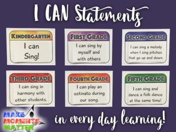 Display I CAN statements for each grade level with kid-friendly language!