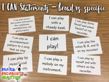 You can use different I CAN statements at different grade levels or for different situations.