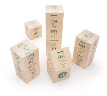 Ukulele and Guitar chord cubes! Check out this blog post for lesson ideas and centers!