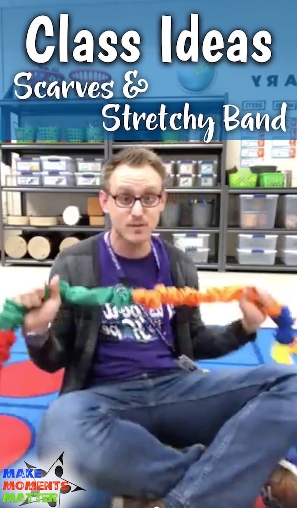 Male teacher with a stretchy band.