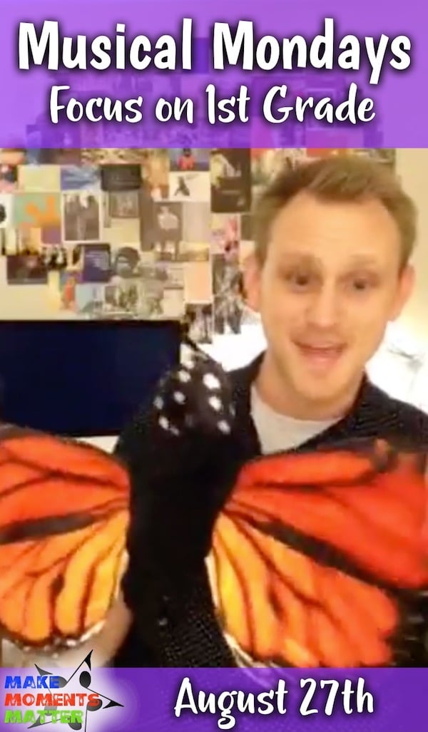 Male Music Teacher Holding Monarch Butterfly Puppet