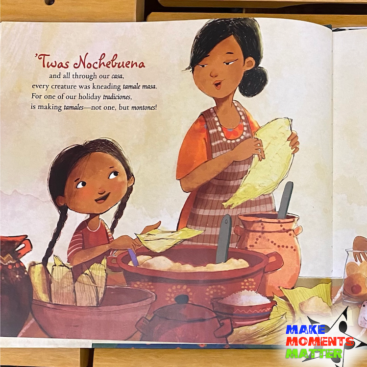 "Twas Nochebuena" by Roseanne Greenfield Thong tells the story of one family preparing for Christmas Eve and how they celebrate Las Posadas.